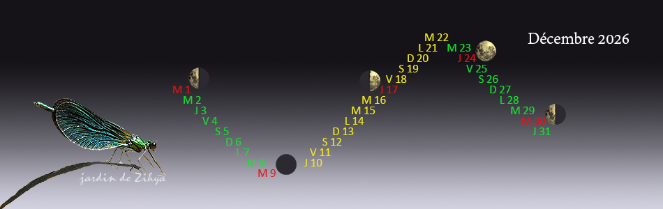 phase lunaire en décembre 2026.