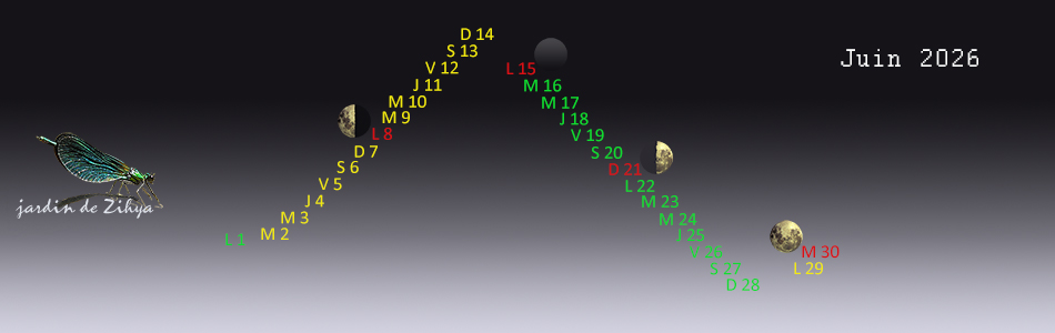La lune en juin 2026.